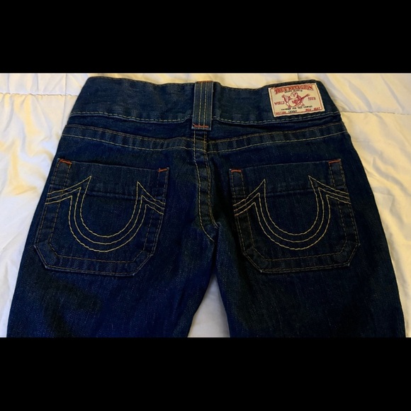 Y2K VINTAGE True Religion Sammy Jeans Women's Size 24, Dark Rinse, Low Rise - Picture 11 of 14